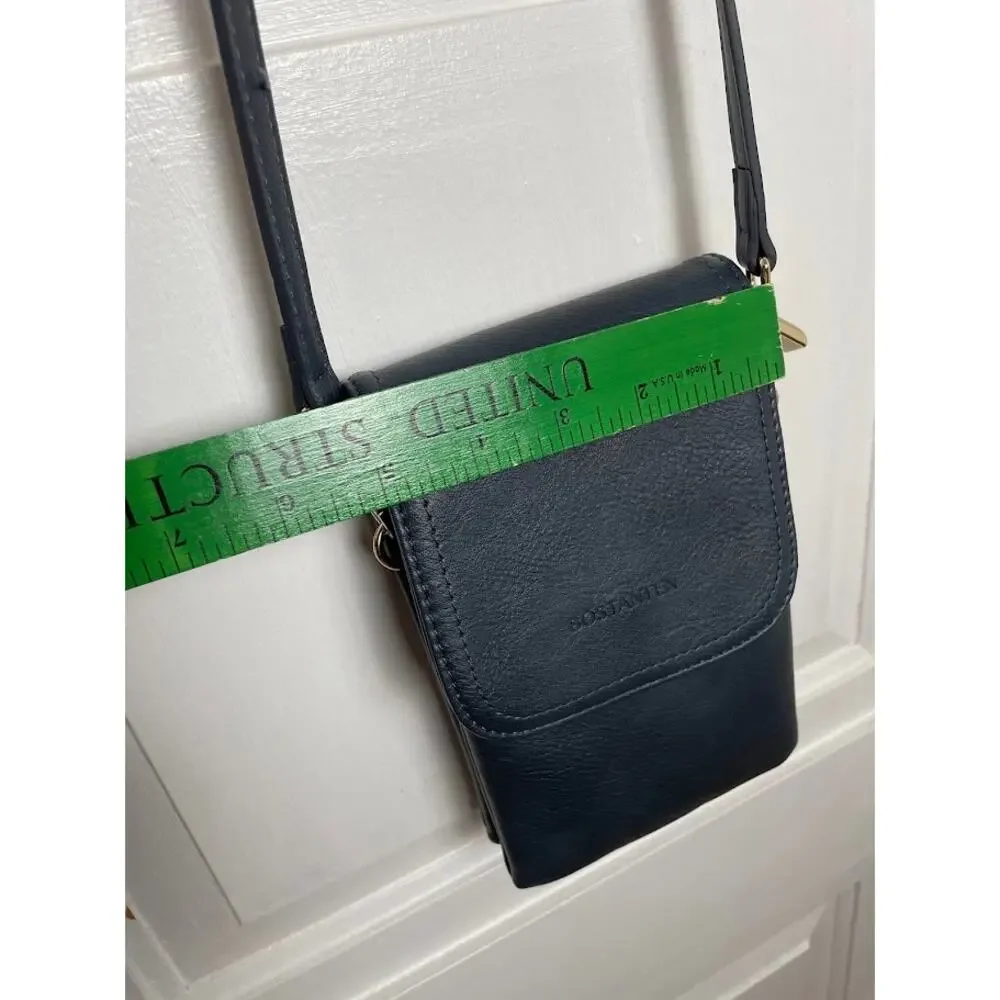BOSTANTEN Leather Small Crossbody Bag Midnight Blue Wallet Cell‎ Phone Bag